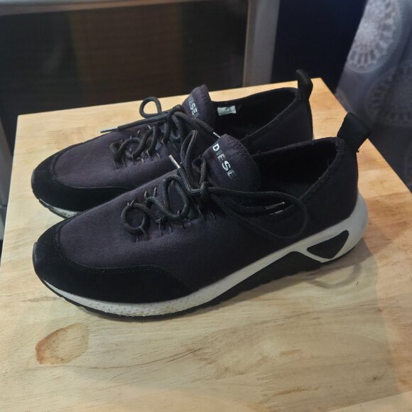 Diesel Men's Black and White sneakers size US 8.5 EUR 42 JPN 26.5 - Picture 2 of 10